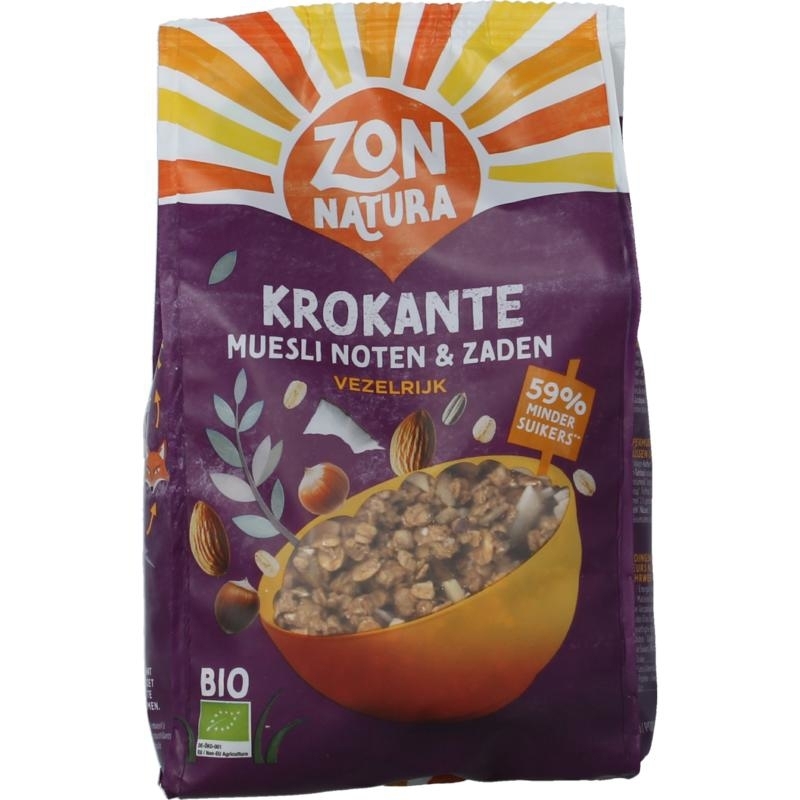 Zonnatura Krokante muesli noten en zaden bio 375g