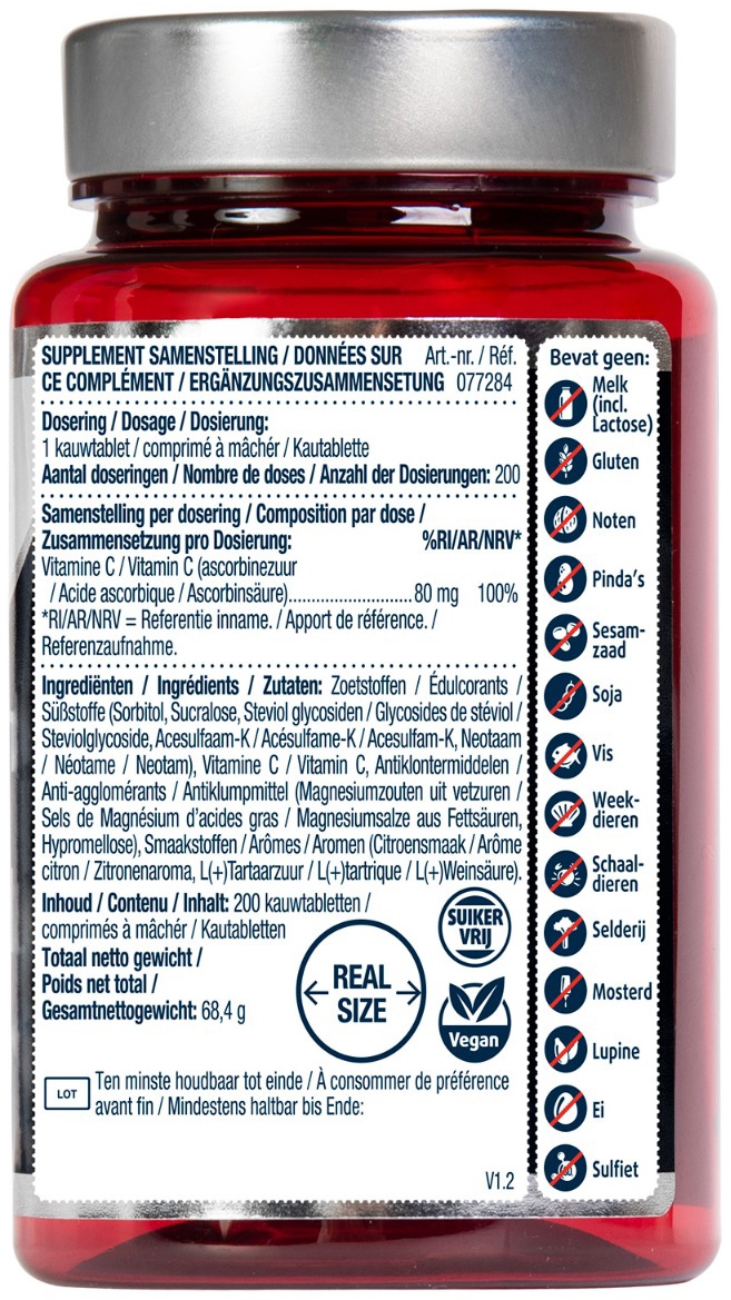 Lucovitaal Vitamine C 80mg Citroen 200 Kauwtabletten