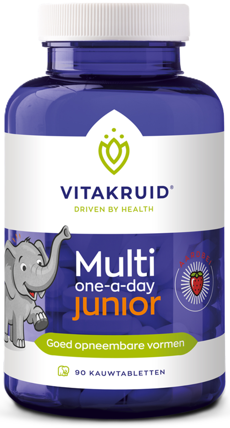 Vitakruid Multi One-a-Day Junior met Aardbei Smaak 90 Kauwtabletten