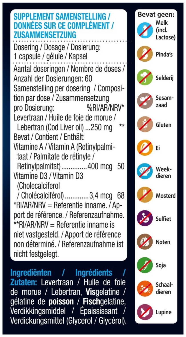 Lucovitaal Ijslands Levertraan 60 capsules