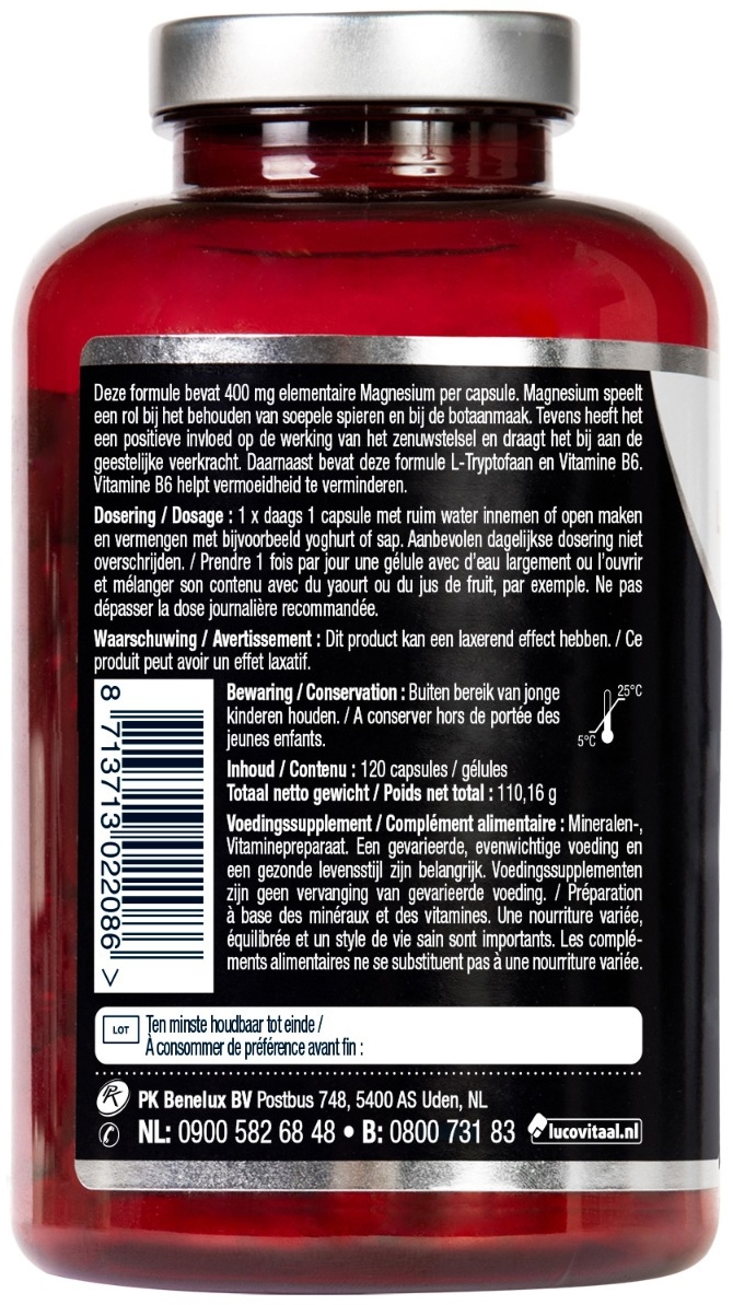 Lucovitaal Magnesium 400mg L-Tryptofaan 120 capsules