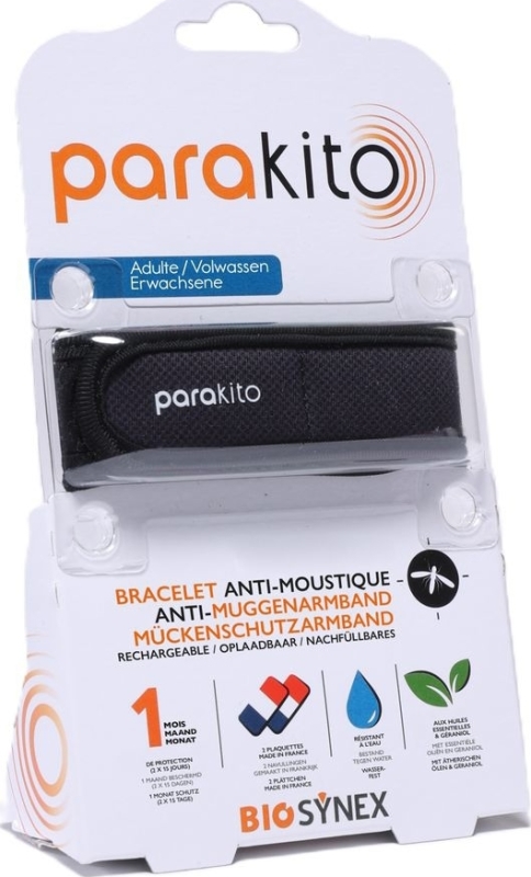 Anti-Muggen Armband Zwart Volwassenen 1 Stuk