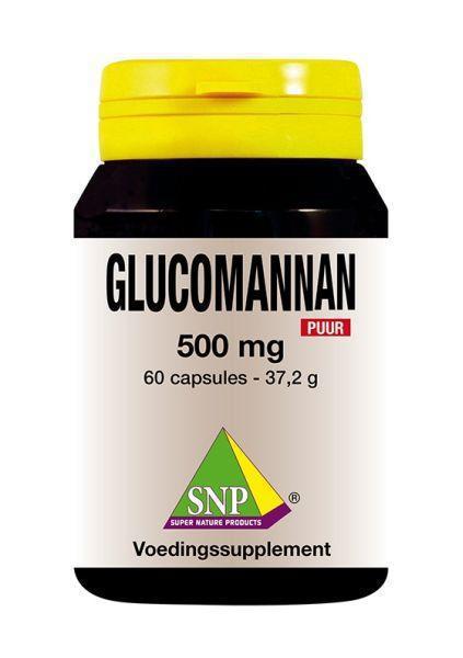 Glucomannan 500 mg puur 60 capsules