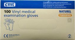 Vinyl Handschoenen Poedervrij Maat L Wit/Transparant 100 stuks