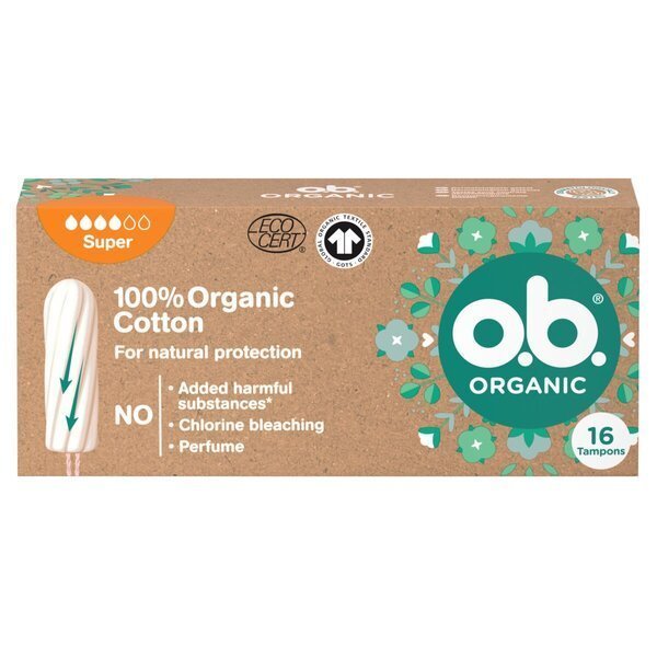 Organic Cotton Tampons Super 16st