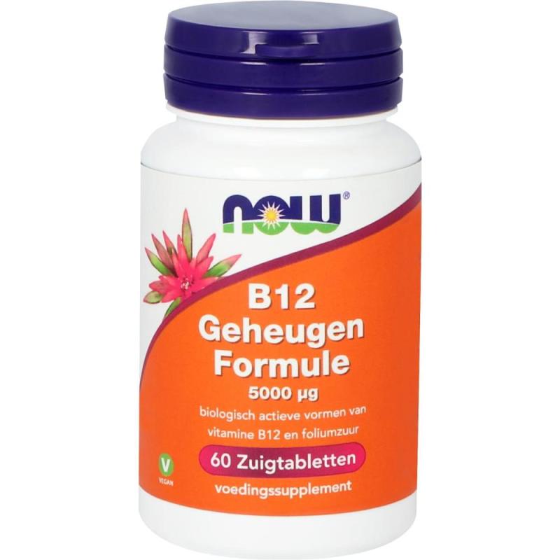 Now B12 Geheugen Formule 5000mcg 60 zuigtabletten