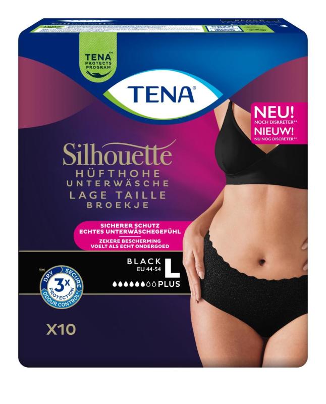 TENA Silhouette plus low waist zwart L 10st