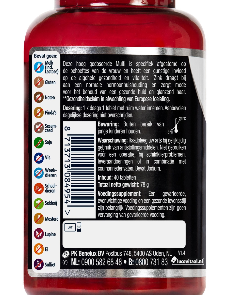 Lucovitaal Multi Compleet Vrouw 50+ 40 tabletten