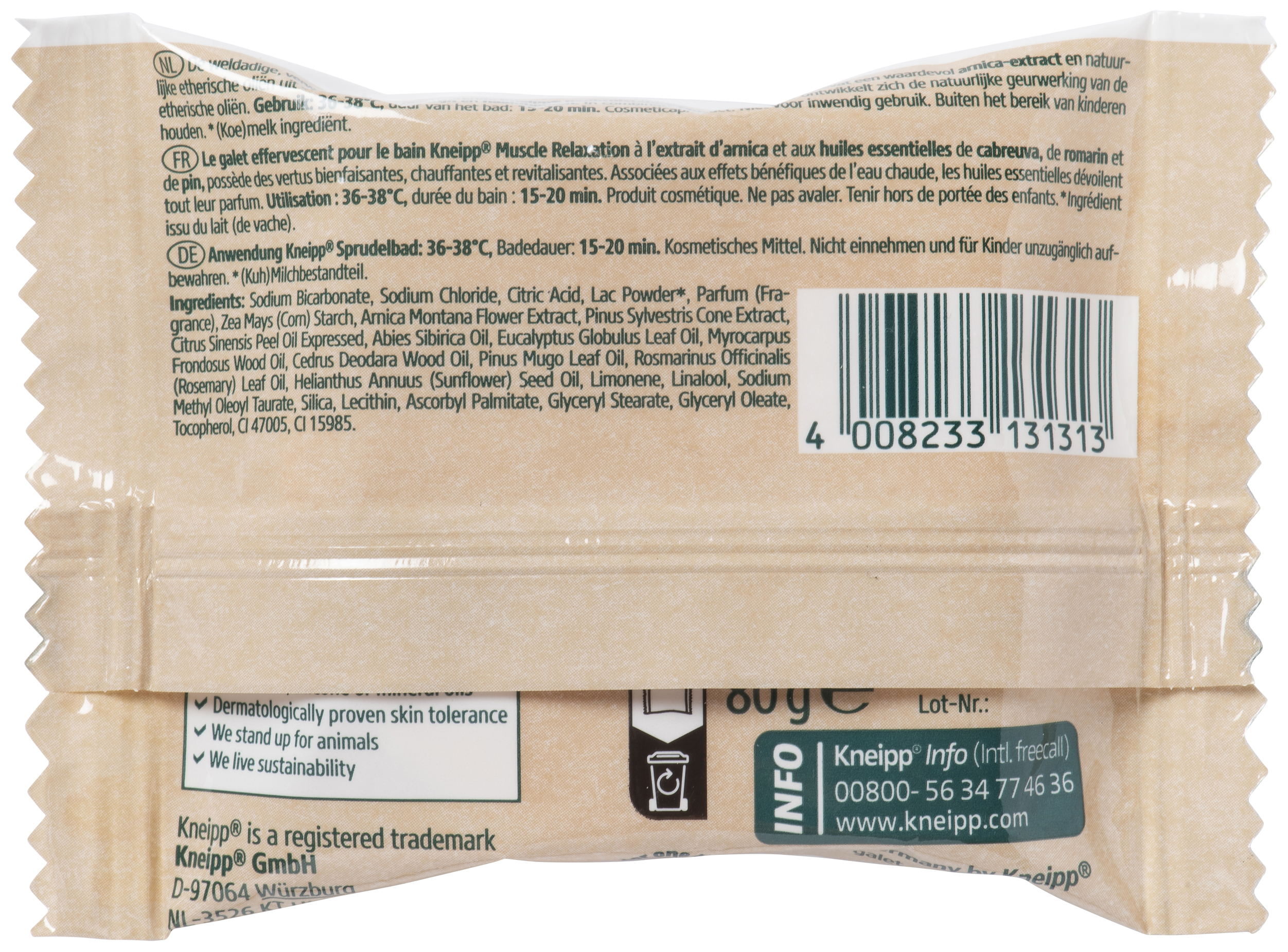 Kneipp Badbruistablet Muscle Relaxation 80 Gram