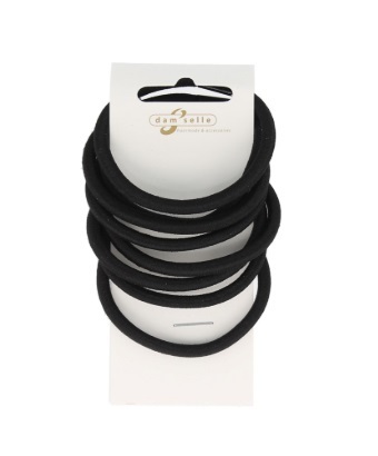 Damselle Haarelastiek zwart 8st