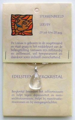 Hanger sterrenbeeldsteen leeuw 1kaart