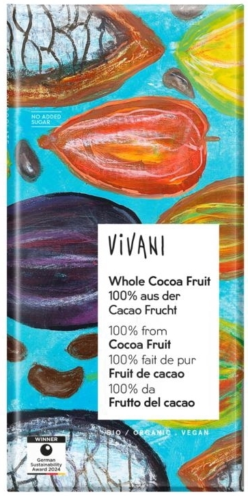 Vivani Chocolade puur whole cacao fruit bio 80g