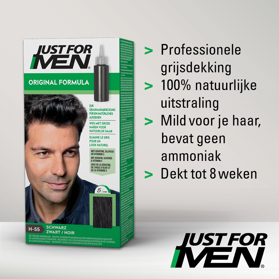 Just For Men Haarkleuring Zwart H55 1 Set