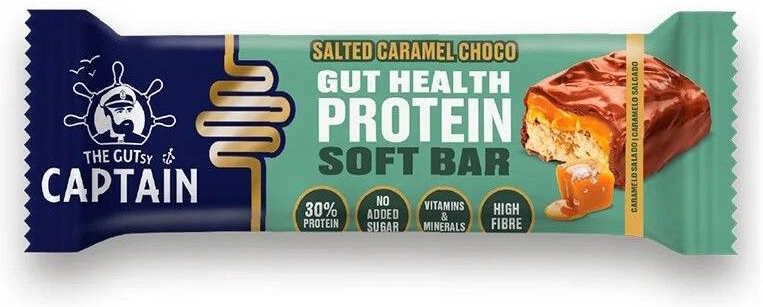 The Gutsy Captain Gut Health Protein Soft Bar Salted Caramel Choco 45 gram