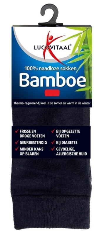 Bamboe Sok Lang Blauw 43-46 1 paar