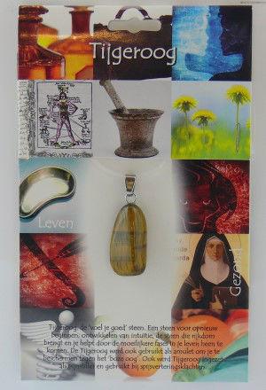 Hanger gezondheidssteen tijgeroog 1kaart