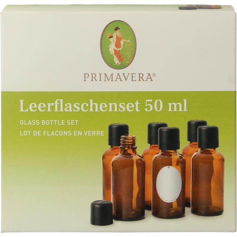 Lege flessen set 6x50ml schenkdop bruin glas 1set