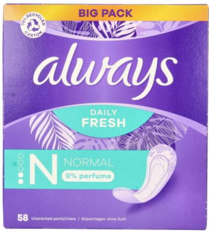 Inlegkruisjes Daily Fresh Normaal 58 stuks