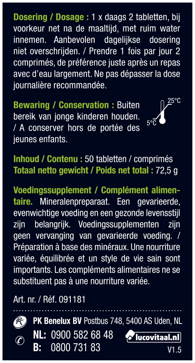 Lucovitaal Zuur Base Tabletten 50 Tabletten