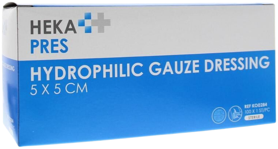 Hydrofiel gaaskompres 5x5 100 stuks
