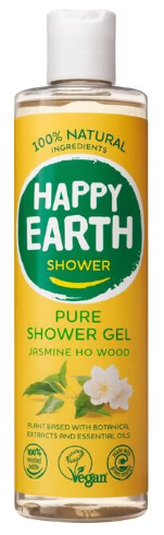 Happy Earth Douchegel jasmine ho wood 300ml