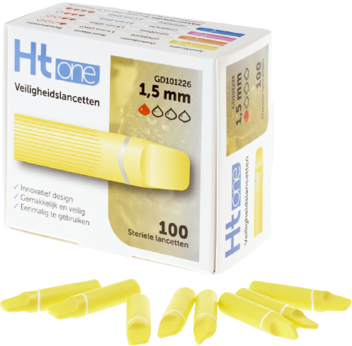 Veiligheidslancetten 1,5mm 100 stuks