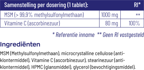 Vitakruid MSM 1000mg + Vitamine C 120 tabletten