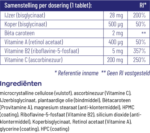 Vitakruid IJzer Bisglycinaat Complex 90tb