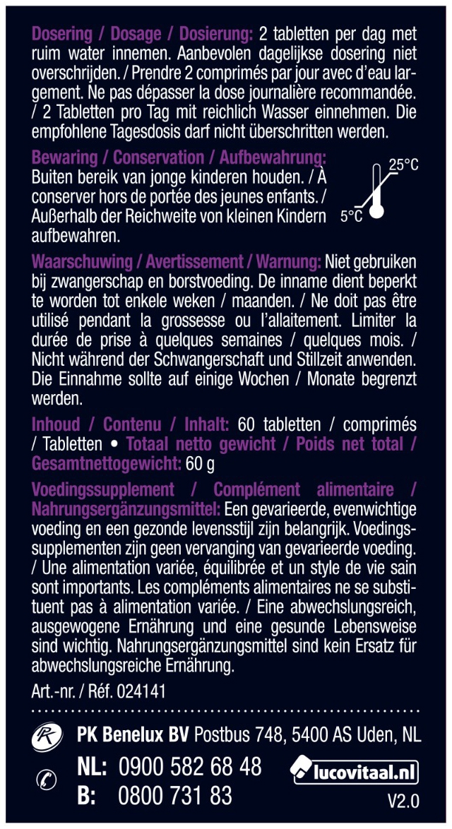Lucovitaal Huid Haar Nagels 60 tabletten