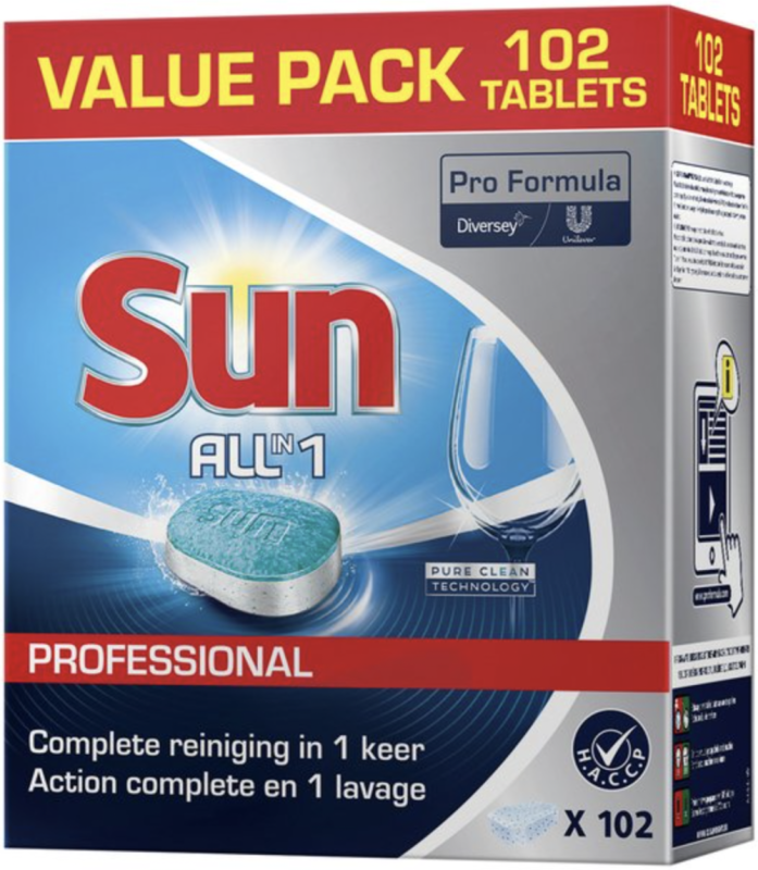 Vaatwastabletten All-in-1 Professional 102 stuks