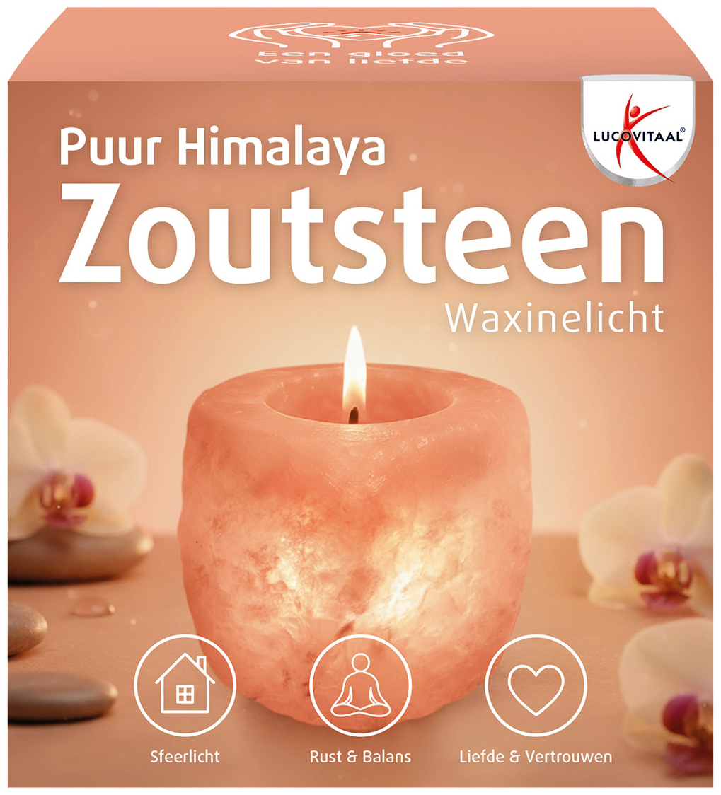 Lucovitaal Puur Himalaya Zoutsteen Waxinelicht 1 Stuk