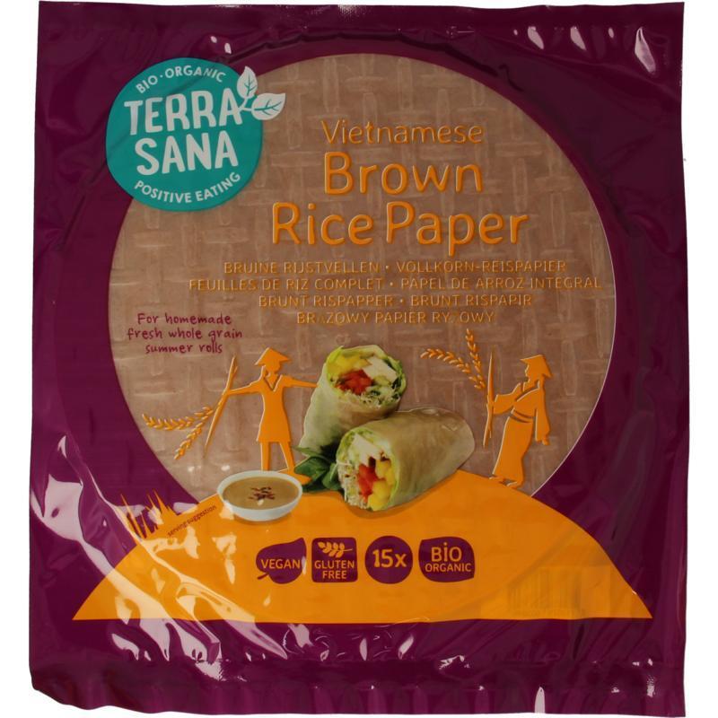 Vietnamese Bruine Rijstvellen Bio 150 Gram