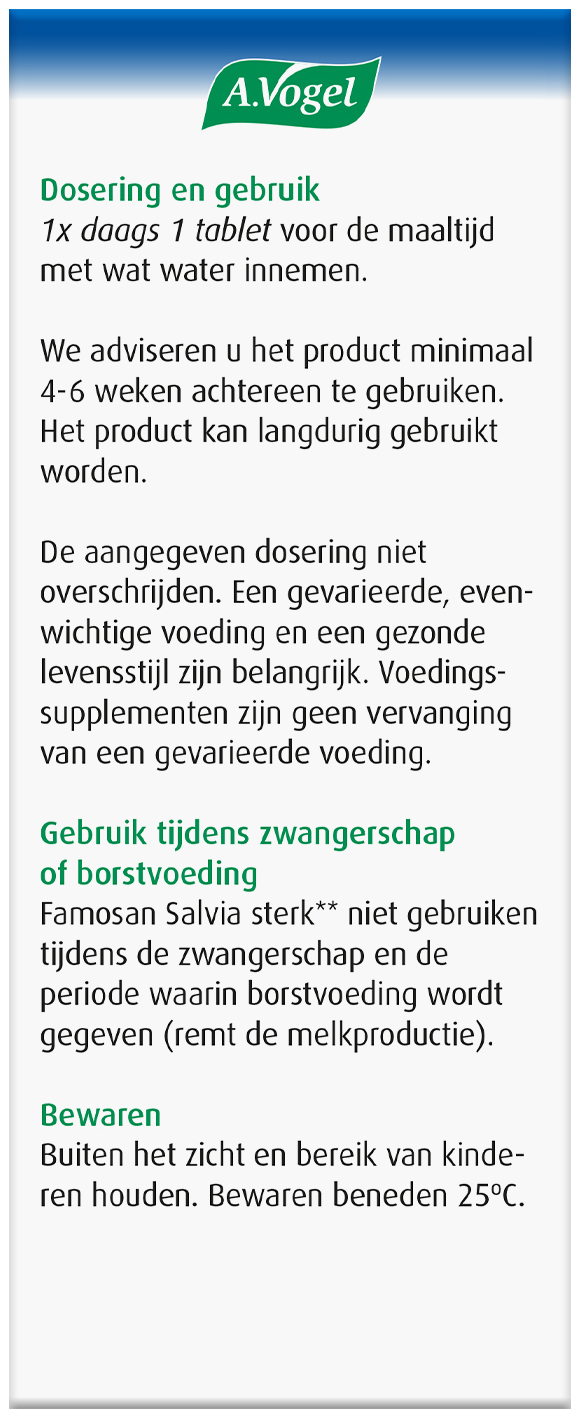 A.Vogel Famosan Overgang Salvia sterk tabletten 25 Stuks