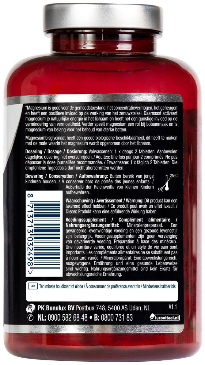 Lucovitaal Magnesium Bisglycinaat 375 mg 210tb