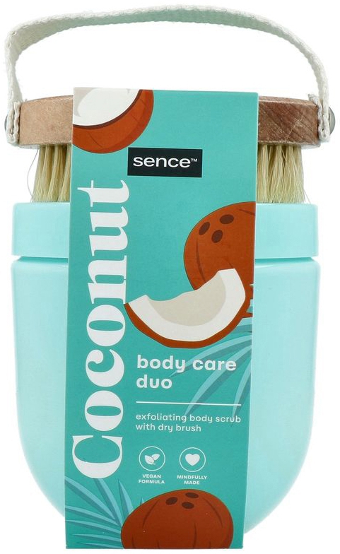 Sence Collection Body Scrub & Houten Body Brush The Good Recipe Coconut Giftset 1 stuk