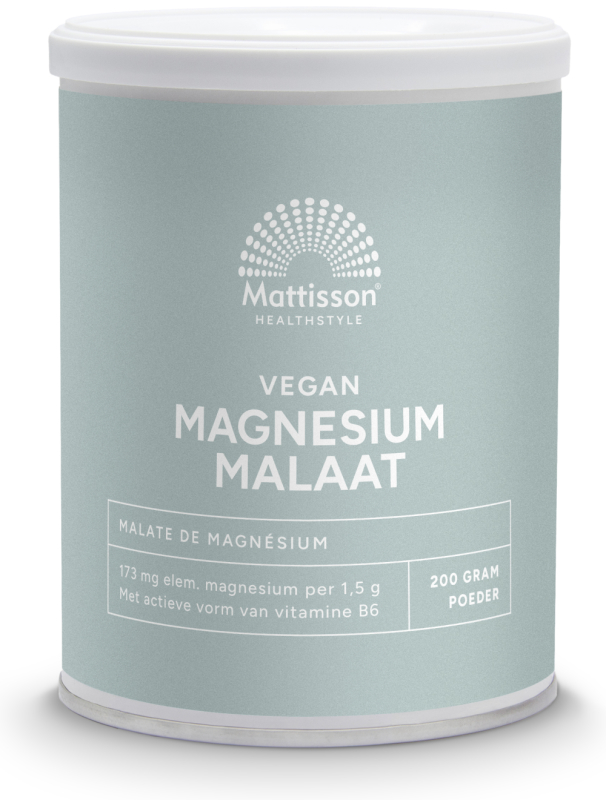 Mattisson Magnesium Citraat Malaat Met Actieve Vorm Vitamine B6 125 Gram