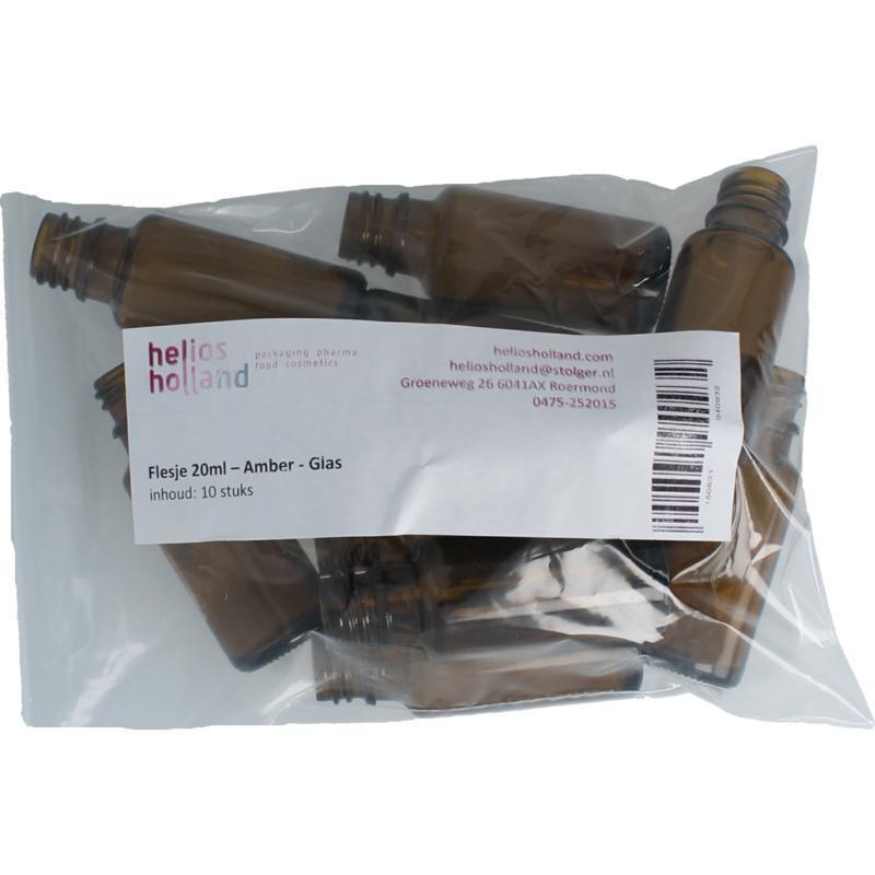 Flesje glas 20ml amber 10st
