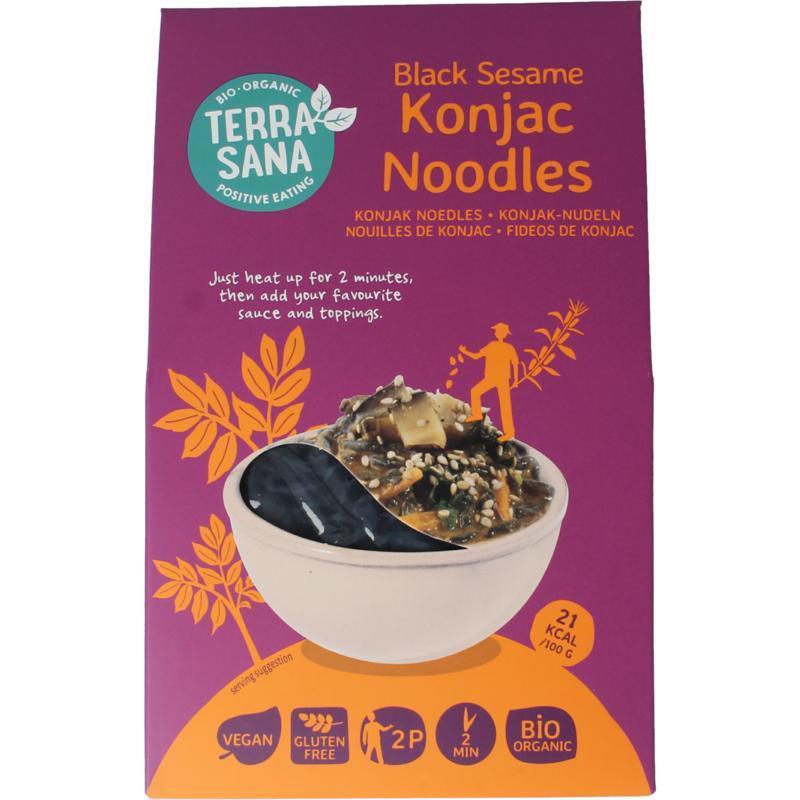 TerraSana Konjak noodles zwarte sesam bio 250g