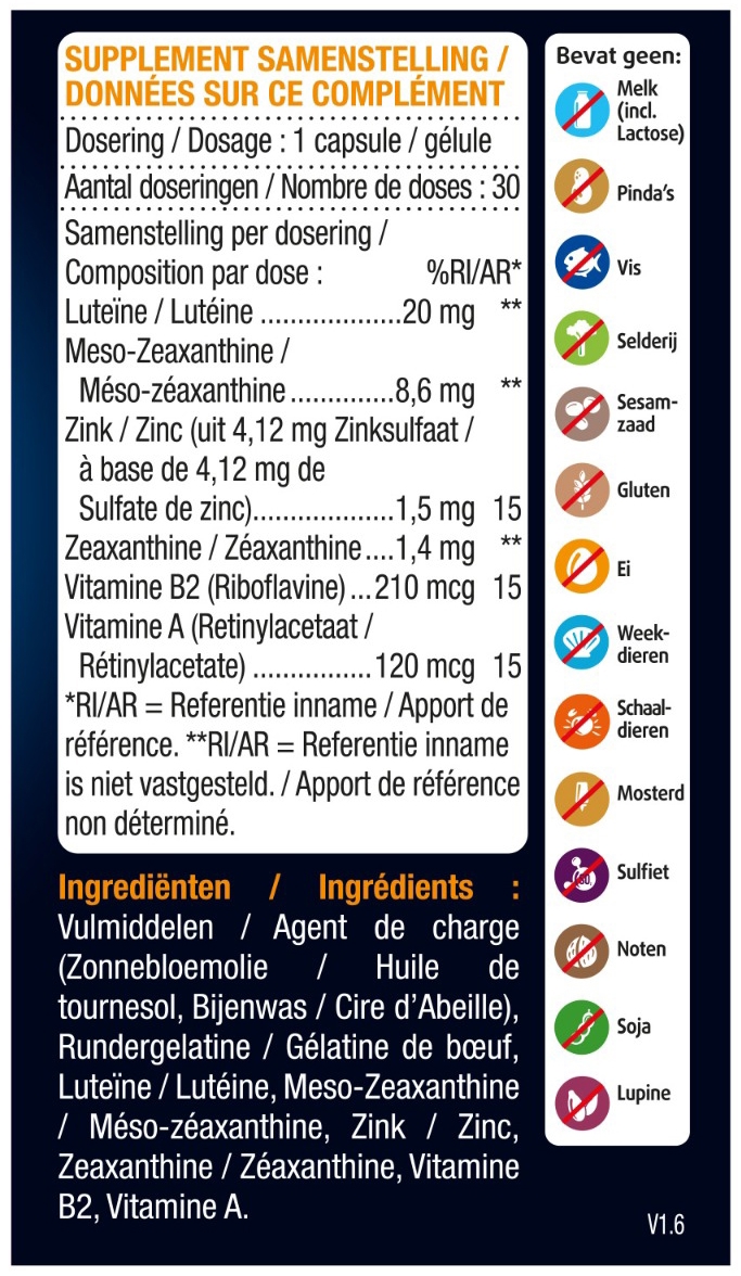 Lucovitaal Ogen Scherp Zien & Vochtbalans 30 capsules