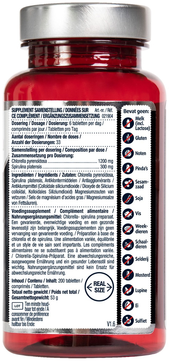 Lucovitaal Chlorella Spirulina 200 tabletten