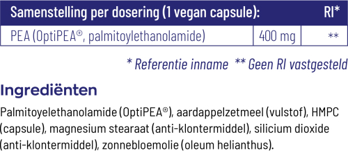 Vitakruid PEA Puur 400 60 vegetarische capsules