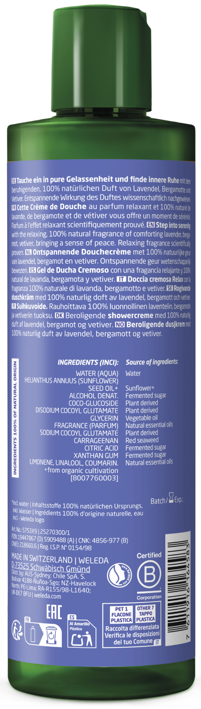 Weleda Relax Douchecrème Lavendel Bio 400 ML