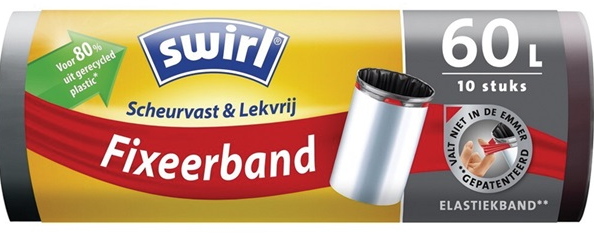 Swirl Afvalzak Fixeerband 60 Liter 10 stuks