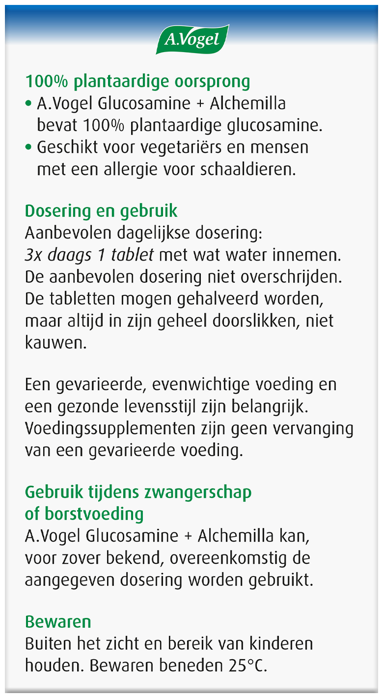 A.Vogel Alchemilla Glucosamine + Alchemilla tabletten 90 Stuks
