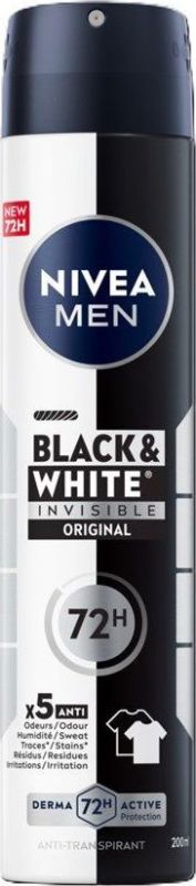 Men Deodorant Spray Invisible Black & White 200 ML