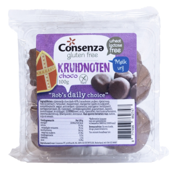 Glutenvrije Kruidnoten Chocolade 100 gram