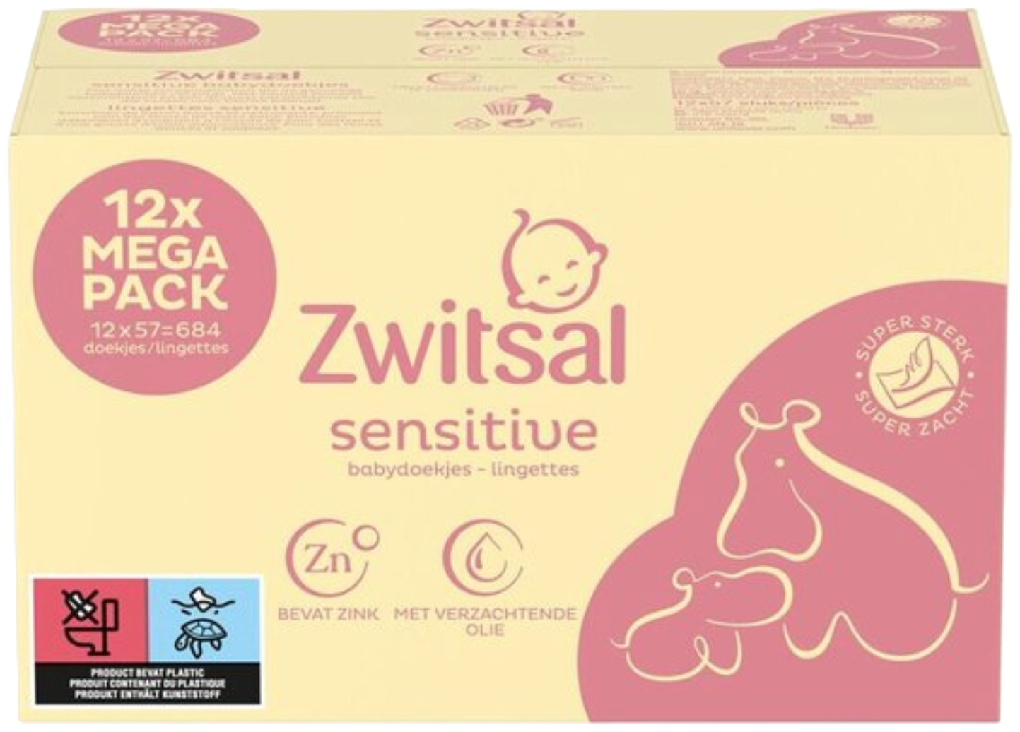 Zwitsal Billendoekjes Sensitive 12 x 57 Stuks