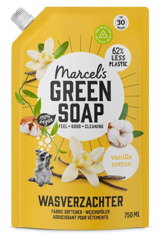 Marcels Green Soap Wasverzachter Vanille & Katoen Navulling 750ML