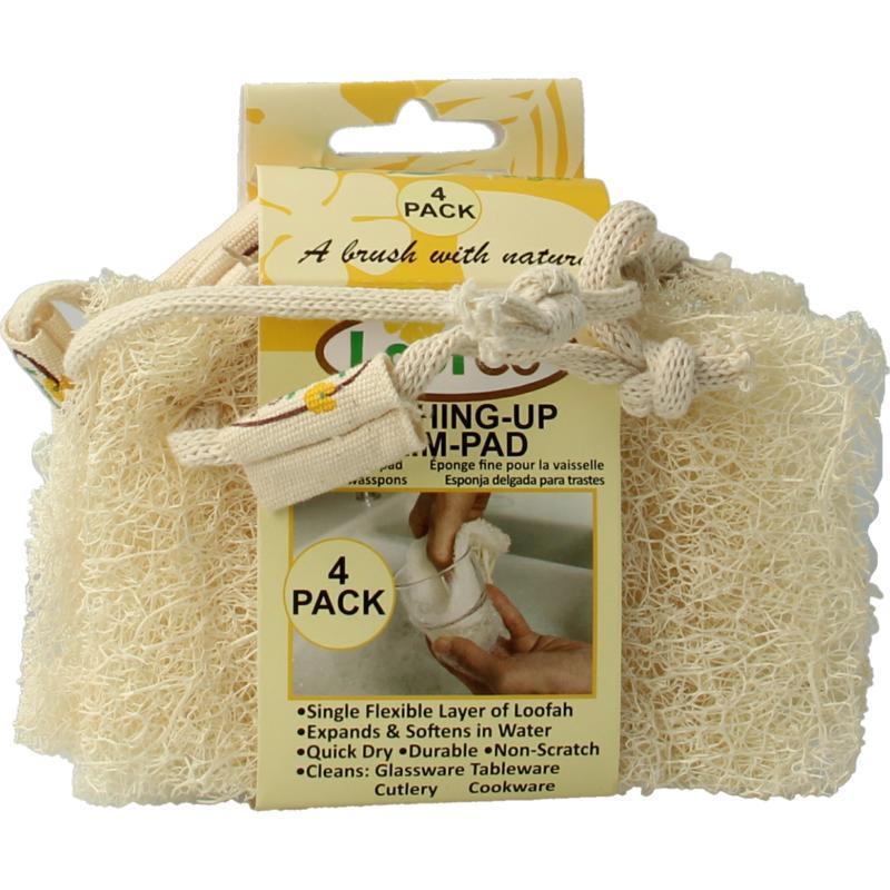 Schoonmaakspons loofah dun bio 4st