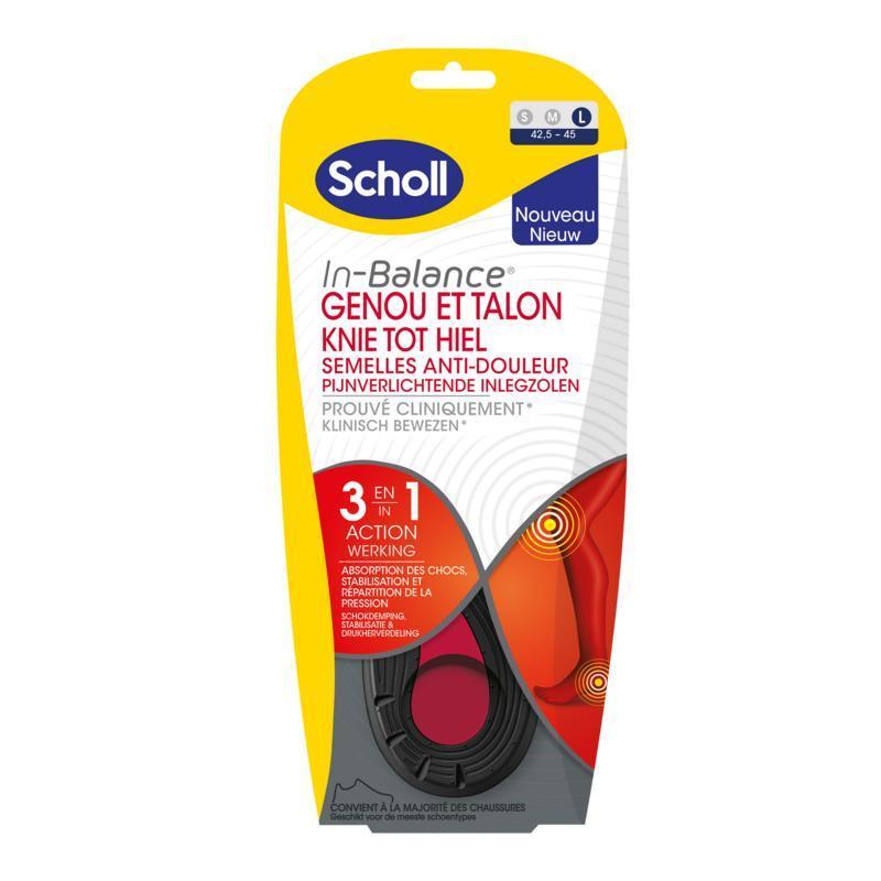 Scholl In Balance Inlegzolen Knie Tot Hiel Large 1 paar